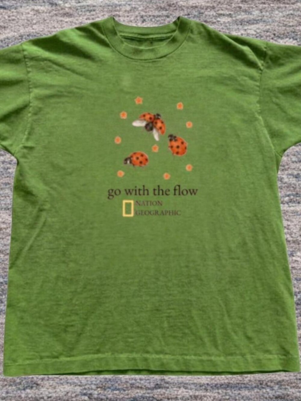 Kiwi Green National Geographic t-shirt ladybugs go with the flow tee